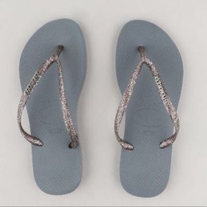 HAVAIANAS ORIGINAL GREY WITH GLITTER